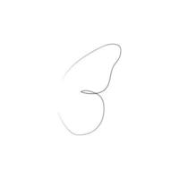 Flying bird continuous line drawing element isolated on white background for logo or decorative element. vector
