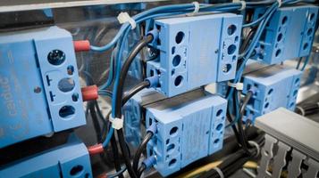 Intalation Relays of heater element on the panel control.Circuit control heater  element. photo