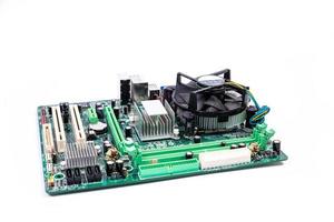 Installing a new RAM DDR memory for a personal computer processor socket in a service. Upgrade repair. PC upgrade or repair concept. photo