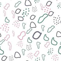 Hand drawn various round and elipse shapes and dots. Doodle objects. Abstract contemporary modern trendy seamless patterns. Pastel colors. Perfect for textile prints vector