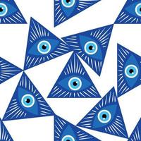mandala griego mal de ojo símbolo de protección, azul turco vector