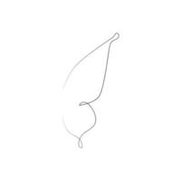 Flying bird continuous line drawing element isolated on white background for logo or decorative element. vector