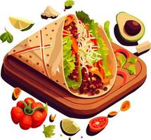 Mexican Tacos Poster. for fast food snack and takeout menu vector