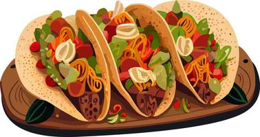 Mexican Tacos Poster. for fast food snack and takeout menu vector