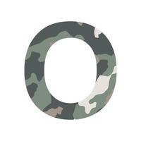 English alphabet letter O, khaki style isolated on white background - Vector
