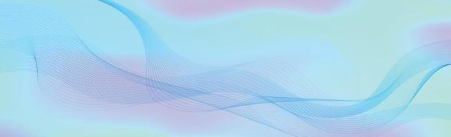 Panoramic colorful abstract stylish multi background with wavy lines - Vector