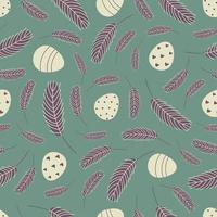 Eggs and feathers Easter seamless pattern photo