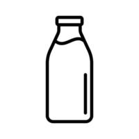 Milk bottle icon in line style design isolated on white background. Editable stroke. vector