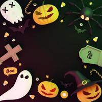halloween with pumpkin and empty minimal podium pedestal product display background 3d illustration photo