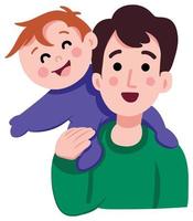 Father and New Born Son Sticker vector