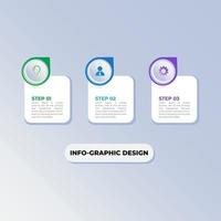 3d Infographic presentation banner, isometric abstract business info flowchart steps design vector