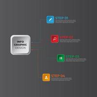 Infographic presentation banner, flowchart steps design vector