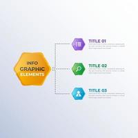 3d Infographic presentation banner, isometric abstract business info flowchart steps design vector