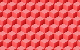 Textura de patrón de cubos geométricos rojos 3d vector