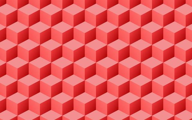 3d red geometric cubes pattern texture