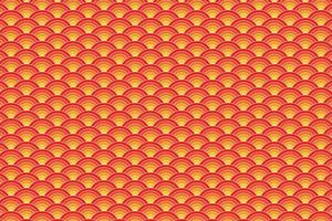 Yellow and red japanese wave pattern vector background