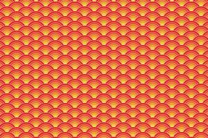 Yellow and red japanese wave pattern vector background