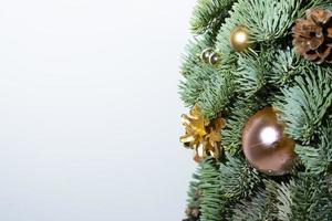 Christmas background with Christmas tree and decor. photo