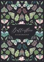 Vector butterflies background. Template for card, poster, flyer, cover, home decor and other use.