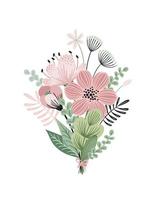 Isolated illustration bouquet of flowers. Vector design concept for Valentines Day and other users.