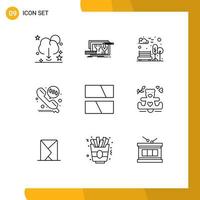 Group of 9 Modern Outlines Set for editing call diversion design call deflection park Editable Vector Design Elements