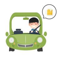 Drunk driver and accident concept vector