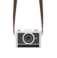 camera with strap in a flat style vector