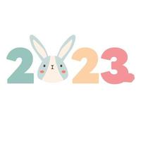 Happy new year 2023 with a bunny concept vector