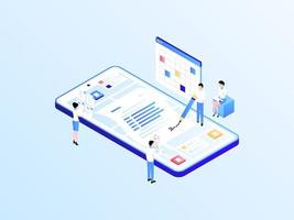 Business Contract Isometric Illustration Light Gradient. Suitable for Mobile App, Website, Banner, Diagrams, Infographics, and Other Graphic Assets. vector