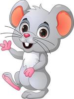 Cute little mouse cartoon presenting vector