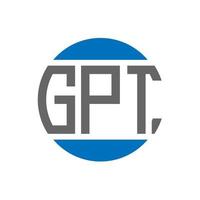GPT letter logo design on white background. GPT creative initials circle logo concept. GPT letter design. vector