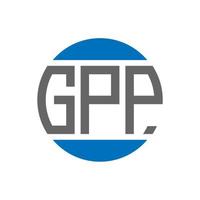 diseño de logotipo de letra gpp sobre fondo blanco. concepto de logotipo de círculo de iniciales creativas de gpp. diseño de letras gpp. vector