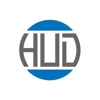 diseño de logotipo de letra hud sobre fondo blanco. concepto de logotipo de círculo de iniciales creativas de hud. diseño de letras hud. vector