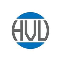 diseño de logotipo de letra hvu sobre fondo blanco. concepto de logotipo de círculo de iniciales creativas hvu. diseño de letras hvu. vector