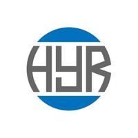 HYR letter logo design on white background. HYR creative initials circle logo concept. HYR letter design. vector
