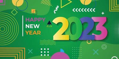 feliz año nuevo 2023 fondo verde abstracto. vector