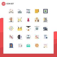 Modern Set of 25 Flat Colors Pictograph of box modern data financial move Editable Vector Design Elements