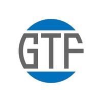 diseño de logotipo de letra gtf sobre fondo blanco. concepto de logotipo de círculo de iniciales creativas gtf. diseño de letras gtf. vector