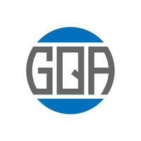 diseño de logotipo de letra gqa sobre fondo blanco. concepto de logotipo de círculo de iniciales creativas de gqa. diseño de letras gqa. vector