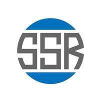 SSR letter logo design on white background. SSR creative initials circle logo concept. vector