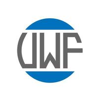 diseño de logotipo de letra uwf sobre fondo blanco. concepto de logotipo de círculo de iniciales creativas uwf. vector