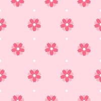 Cherry blossom seamless pattern. Cherry blossom background with Japanese flower pattern vector. Floral template on pink background . vector