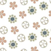 Cute floral pattern in library style. Vector flower seamless background.