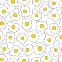 seamless doodle pattern. fried egg. vector illustration.