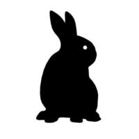 Rabbit icon. Animal symbol. Linear style sign for mobile concept and web design. Rabbit symbol logo illustration. vector graphics. Vector illustration of a sitting rabbit. Black silhouette of a hare.