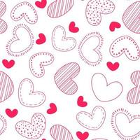 Seamless love heart design vector background. Seamless pattern on Valentine's day. The seamless texture with hart.Seamless romantic pattern with hand drawing hearts in trending color.