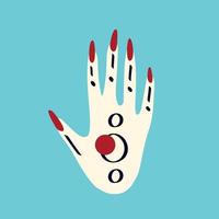 Magical mystical symbol of a hand with an eye. Ugly funky illustration vector