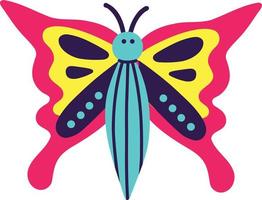 Magic Mystical moth. Freaky Moth Card in modern doodle style. Vector illustration