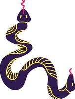 Magic Mystical snakes. Freaky quirky snakes in modern doodle style vector