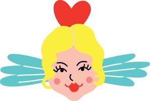 angel for Valentines Day. Illustration in a doodle style vector